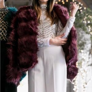 New Look Cropped Faux Fur Coat